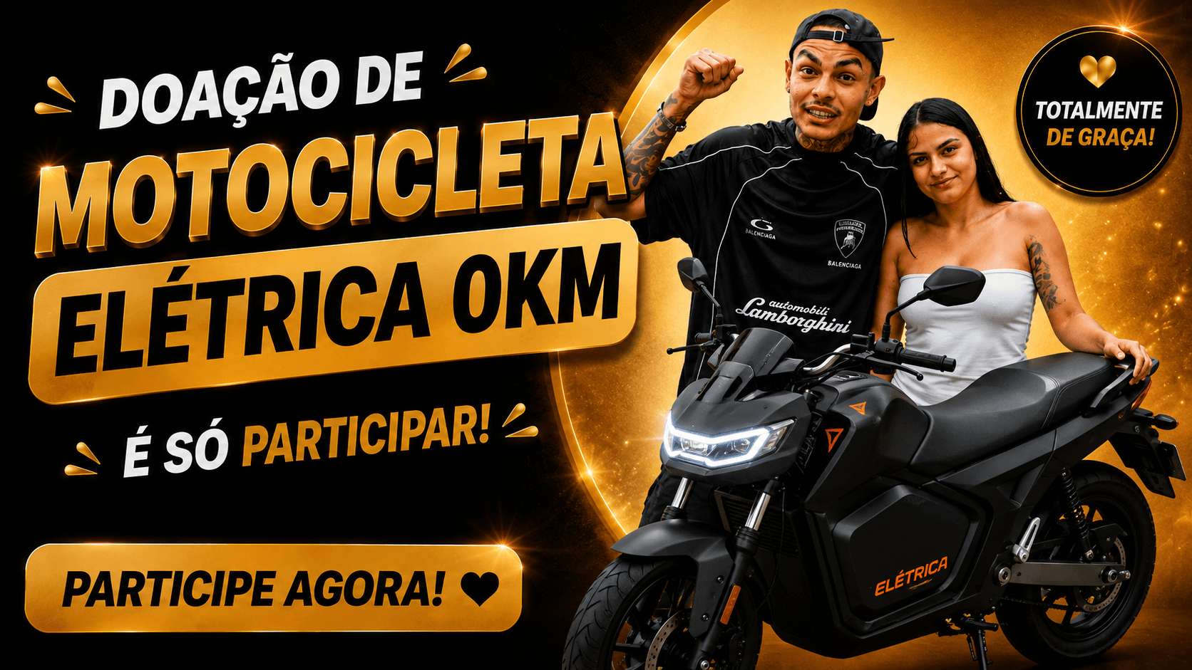 Motocicleta Elétrica 0km Grátis